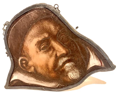 Panneau décoratif en vitrail peint XIX siècle - Photo 1/4