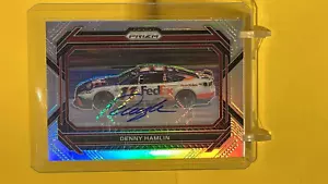 2023 Panini Prizm Racing Base card Silver Signature Denny Hamlin No. 96 - Picture 1 of 2