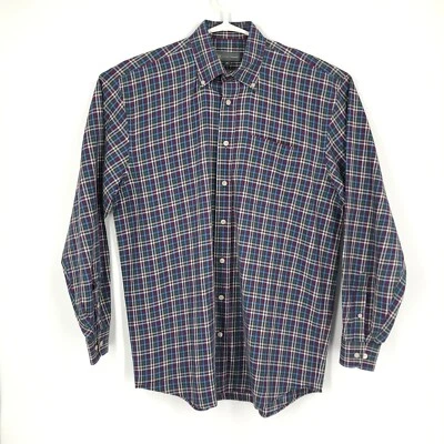Hickey Freeman Shirt Mens Medium Blue Purple Plaid Long Sleeve Button Up Italy - Изображение 1 из 4