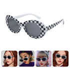 Stylish Oval Checkered Sports Sunglasses Halloween Party Supplies-OW