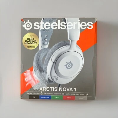 SteelSeries Arctis Nova 1 — Multi-System Gaming Headset — Hi-Fi Wired, White  - Image 1 of 4