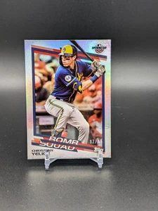 Christian Yelich 2022 Topps Opening Day Bomb Squad Rainbow Foil Parallel #'d /99 - Picture 1 of 2