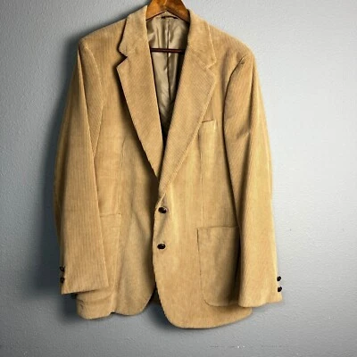 Via Europa Foley's Corduroy Blazer Sport Coat Two Button Jacket Tan Brown Sz 42L - Image 1 of 4
