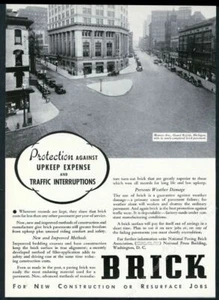 1936 Grand Rapids Michigan Innenstadt Foto Ziegelpflaster Vintage Druck Anzeige - Bild 1 von 1
