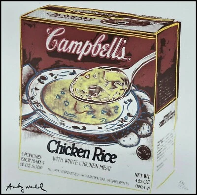 ANDY WARHOL * Campbells Chicken Rice * lithograph *limited # xx/2400 CMOA signed - Bild 1 von 4