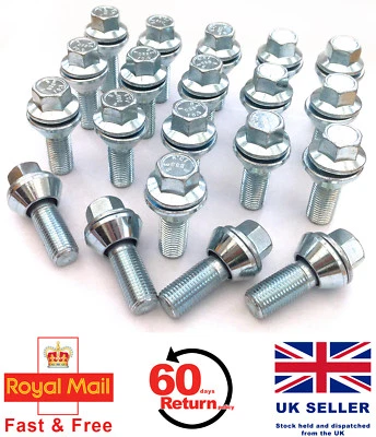 20 x alloy wheel Wobbly M14 bolts variable PCD 5x114.3 - 5x112 fits Mercedes - Image 1 of 4