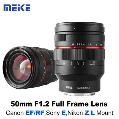 Meike 50mm F1.2 Full Frame Lens for Canon EF/RF Sony E Nikon Z L Mount Cameras - Image 1 of 4