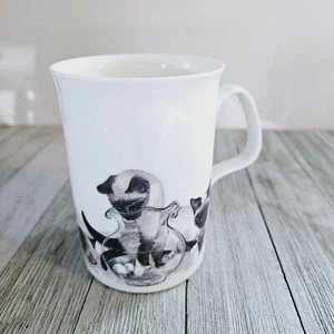 4" Lascelles Fine Bone China White Porcelain Tea Cup with Siamese Kitty Cats - Picture 1 of 16