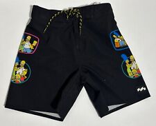 Billabong x The Simpsons Kids Unisex Swim Shorts - Size 4/S- VGC - Black