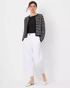 NEW ANN TAYLOR $109 WHITE KATE WIDE LEG CROP PANTS SZ 6 - Picture 1 of 3