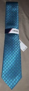 NUEVO Para Hombre Izod Corbata de Seda Azul Diseño Geométrico Nuevo con Etiquetas - Imagen 1 de 2