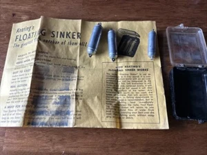 VINTAGE KEATINGS FLOATING SINKERS WITH BOX /PAPER - Picture 1 of 4