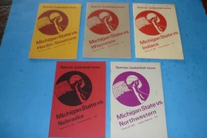 (5) MICHIGAN STATE GAME DAY BASKETBALL PROGRAM LOT - INDIANA, WISCONSIN 1967-68 - Picture 1 of 8