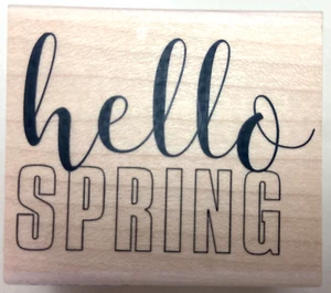 Impression Obsession "Hello Spring" Holzstempel D14720 Kartenherstellung - Bild 1 von 1