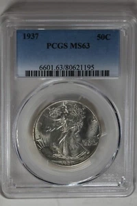 1937 .50 PCGS MS63 Walking Liberty, Lady Liberty Half - Picture 1 of 2