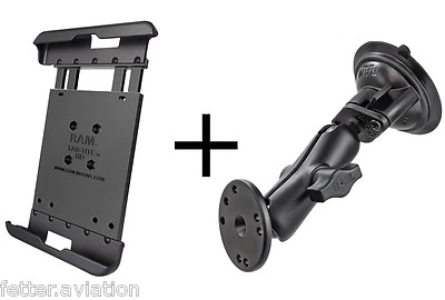 RAM Suction Cup Mount for Samsung Galaxy Tab S2 8.0, Used W/Otterbox Defender  - Image 1 of 3