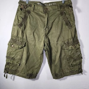 Ecko Unlimited Cargo Shorts Sz 32 Army Green Utility Tactical - Picture 1 of 18