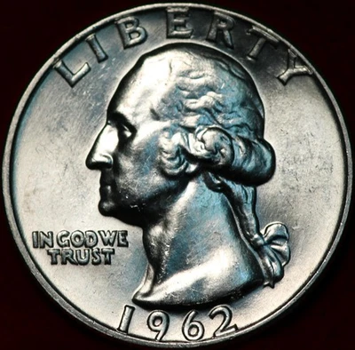 Uncirculated 1962-D Denver Mint Silver Washington Quarter - Image 1 of 2