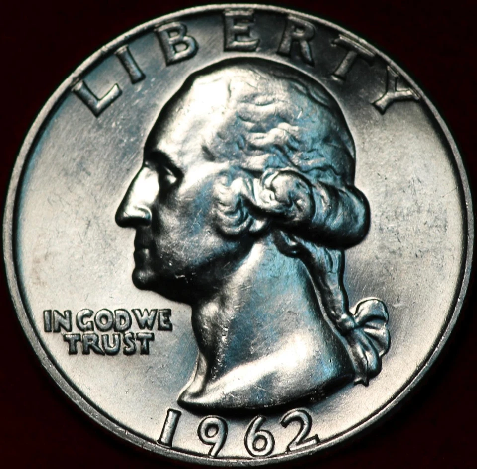 Uncirculated 1962-D Denver Mint Silver Washington Quarter - Image 1 of 2