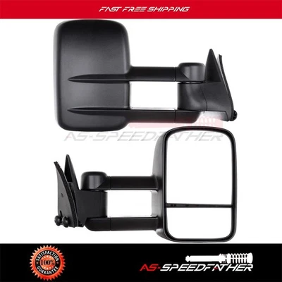 Par de espejos telescópicos de remolque manuales para 88-98 Chevy/GMC C/K 1500/2500/3500 Foto 1 de 4