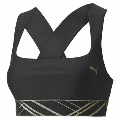 Soutien-gorge de Sport Puma Mid Impact Deco Glam Noir - Photo 1/4
