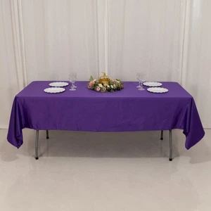 PURPLE 60x102" RECTANGLE Lamour Satin TABLECLOTH Wedding Party Home Banquet - Picture 1 of 8