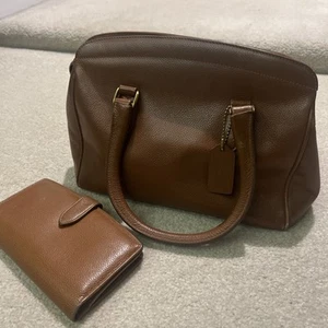 Vintage Coach City Bag Set Brown Leather  Shoulder Bag Made In USA Italy14E-4410 - Picture 1 of 11