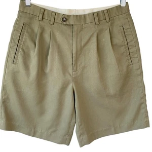 Cutter & Buck Classic Chino Golf Pleated Casual Shorts Size 33 Oyster Green - Picture 1 of 14