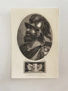 Antique 1822 Engraving of Themistocles – Heroic Greek Commander Naval Symbols - Picture 1 of 2