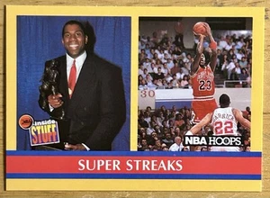 1990-91 NBA Hoops Super Streaks Michael Jordan/Magic Johnson #385 - Imagen 1 de 2
