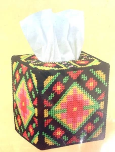 Craftways BRIGHT MORNING TiSSUE BOX COVER Plastic Canvas Kit 270039 Boho - Picture 1 of 3