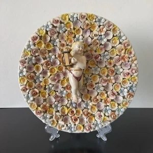 Ardalt Dresden Antique Italian Cherub Mandolin Flowers Plate Wall Decor 10” Sign - Picture 1 of 11