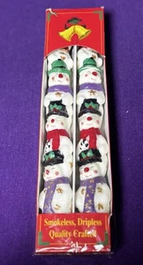 2 Vtg Robert Alan Candle Co. Snowman Taper Candles Smokeless Dripless NOS ⛄️ - Picture 1 of 6