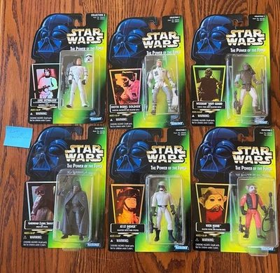 Star Wars Kenner potf figuras tarjeta verde lote de 6 ANH ESB ROTJ lote 8 sin usar, en caja 1125 Foto 1 de 4