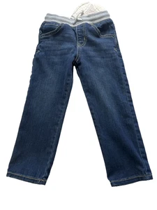 4T Cat & Jack Straight Blue Jeans Elastic Waist Drawstring - Picture 1 of 12