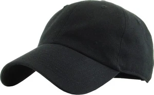 KB-Low BLK Classic Cotton Dad Hat Adjustable Plain Cap. Polo Style Low Profil... - Picture 1 of 6