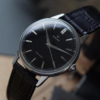 Rolex Vintage Precision Ref 4363 Steel Large 35mm Manual Wind 1962 - image 1 of 4