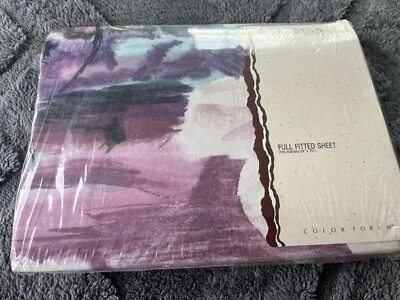 1 - JC Penny BY DESIGN Full Fitted Sheet Reflections Mulberry - NEW - Image 1 of 4