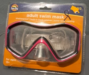 Máscara de natación Sun & Sky para adultos playa y piscina irrompible marco rosa gafas nuevas UG22 - Imagen 1 de 2