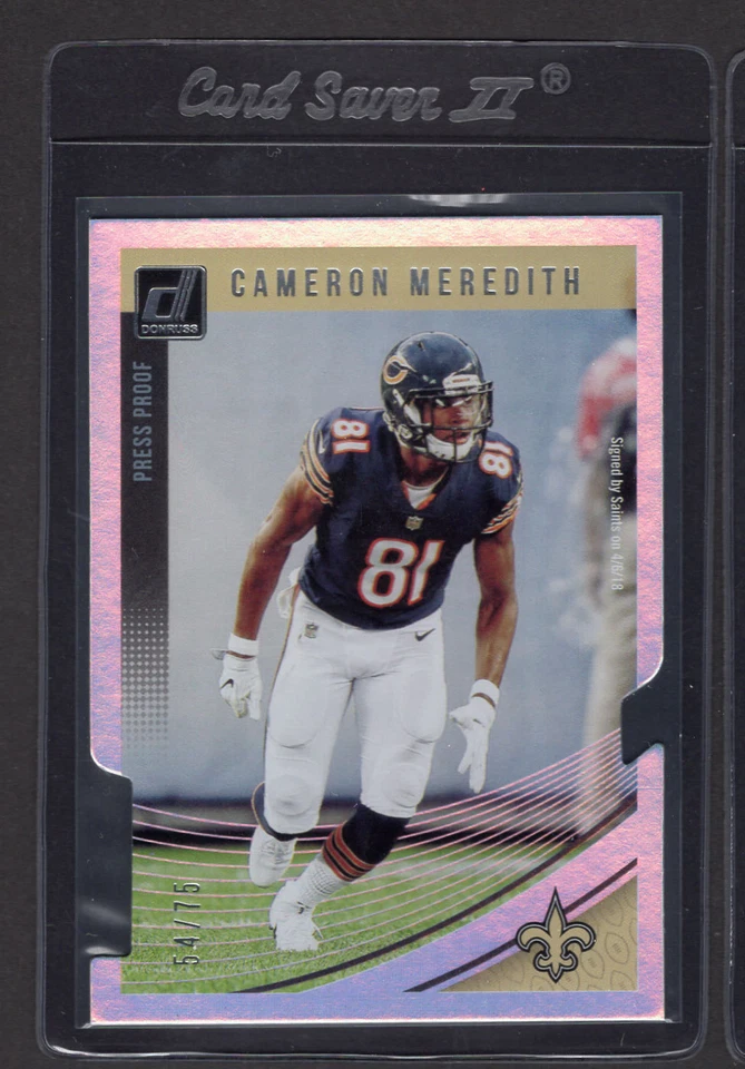 2018 Donruss Press Proof Die Cut Cameron Meredith #52 Bears /75 - Image 1 of 1