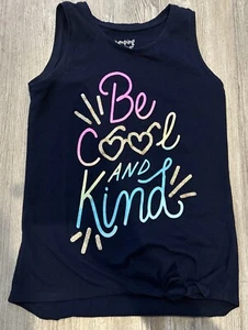 Girls “Jumping Beans" Active Navy Blue Tank Top Be Cool And Kind - Size 7 - Picture 1 of 4
