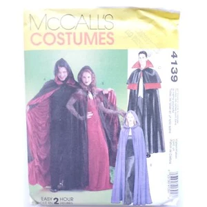 Capa con capucha forrada para adultos McCall's 4139 patrón de costura capelet mago vampiro G - Imagen 1 de 6
