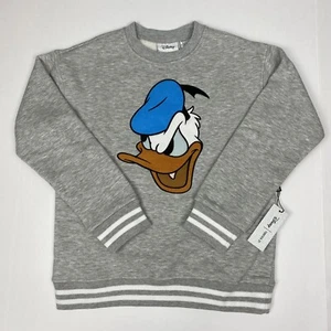 Disney Donald Duck Sweatshirt Boys 11/12 NEW Forever 21 Embroidered Sewn Gray - Picture 1 of 7