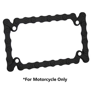 3D BIKE CHAIN BLACK METAL MOTORCYCLE LICENSE PLATE FRAME FOR HONDA - Bild 1 von 4