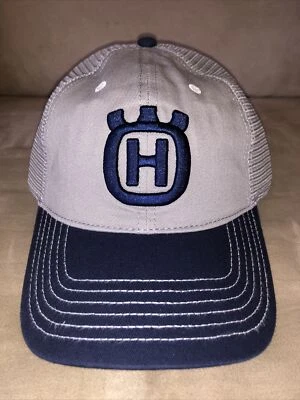Nueva gorra de camionero de béisbol ajustable Husqvarna construcción azul y gris Foto 1 de 4