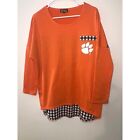 Clemson Tigers Gameday Women's Orange & Black Blouse Shirt Size M/L