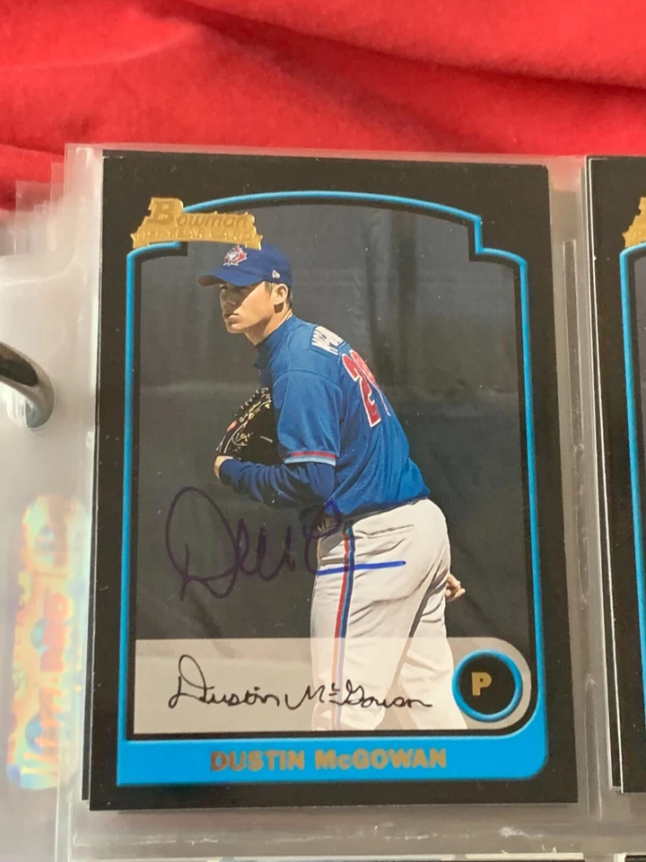 DUSTIN MCGOWAN AUTOGRAPHED SIGNED 2003 BOWMAN CARD BLUE JAYS COA - Image 1 of 1