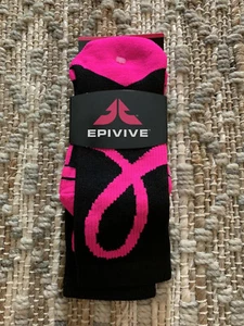 EPIVIVE Breast Cancer Awareness Socks Black/Hot Pink LE2165-M NEW - Picture 1 of 2
