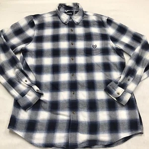 CHAPS Performance Flanellhemd Herren L blau grau Buffalo kariert Preppy School Gorp - Bild 1 von 16