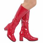 Womens Fancy Dress Sexy Go Go Knee High Boots Cool 60's 70s Party Sizes UK 3-12